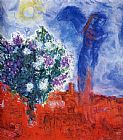 Lovers over Sant-Paul by Marc Chagall